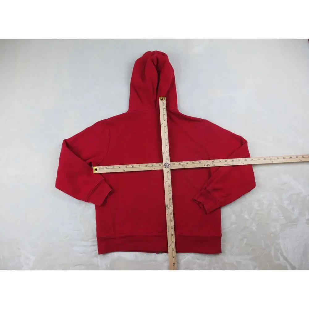 Ralph Lauren Sweater Boys Large Red Full Zip Spell Out‎ Hooded Kids Youth*